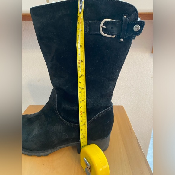 UGGS Side Zipper Suede Boots, Shearling Lining, N 1912, Black, Women's Size 10 - Picture 14 of 15